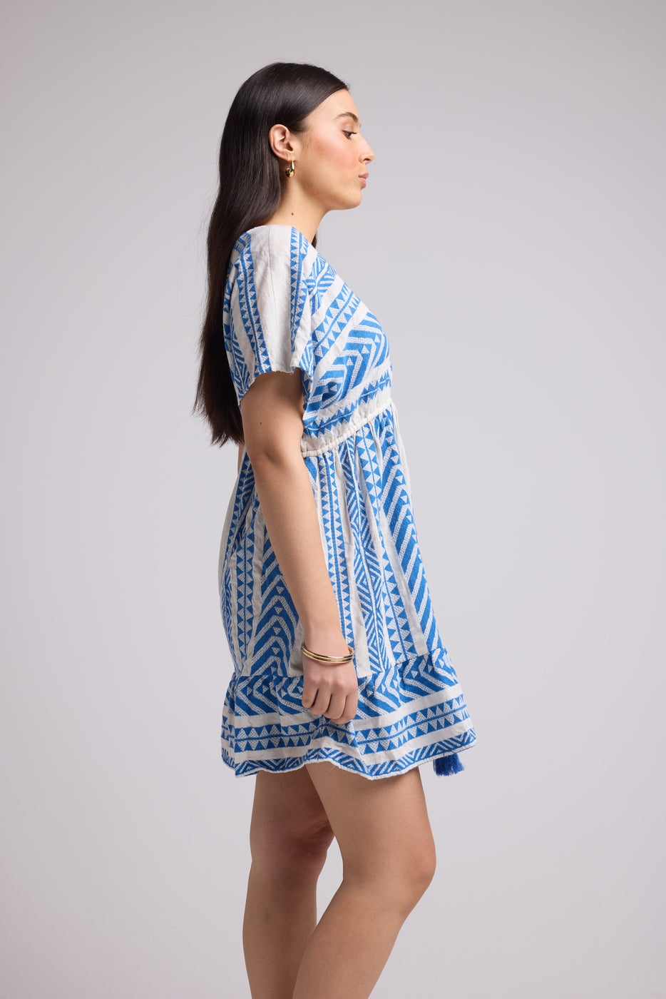 Short Dress - Sissi Short - White Blue