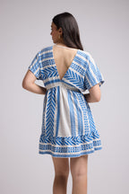 Short Dress - Sissi Short - White Blue