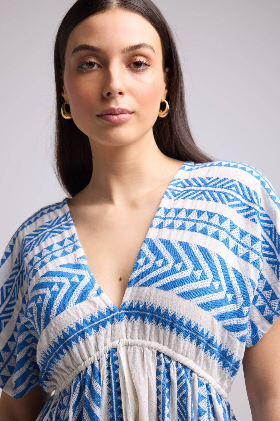 Short Dress - Sissi Short - White Blue