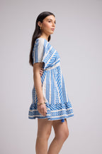 Short Dress - Sissi Short - White Blue