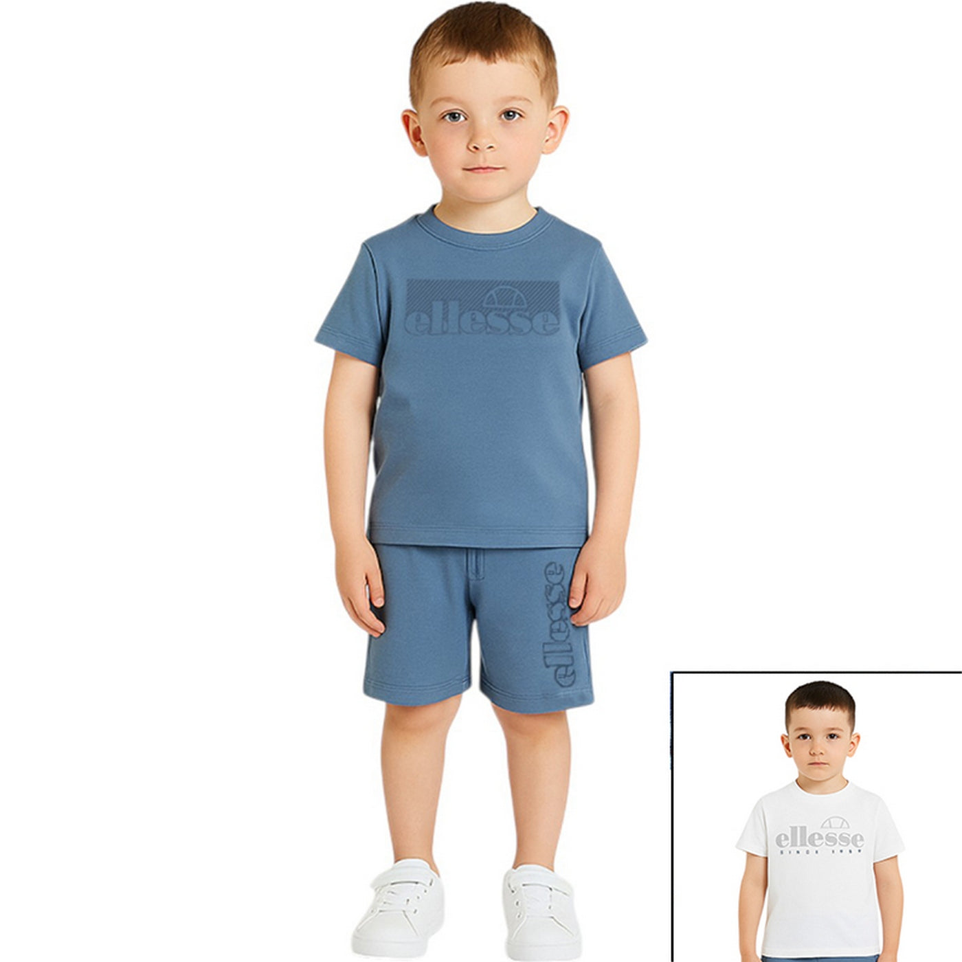 Pack De 2 T-Shirts Et Short Ellesse Garcon - Bleu/Blanc