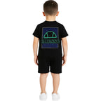 Pack de 2 Camisetas y Pantalones Cortos Ellesse Niño Negro/Blanco