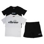 Pack de 2 Camisetas y Pantalones Cortos Ellesse Niño Negro/Blanco