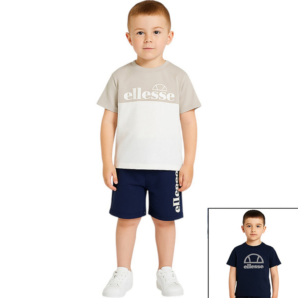 Pack De 2 T-Shirts Et Short Ellesse Garcon - Gris/Marine