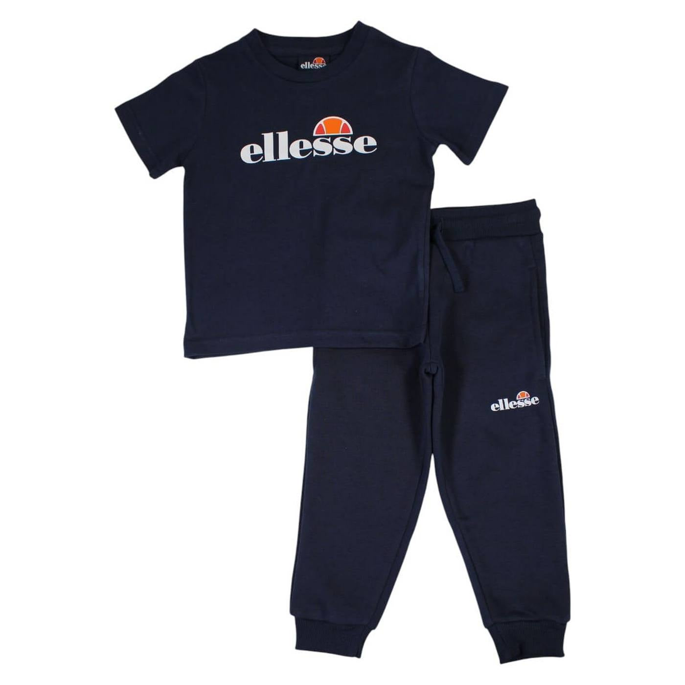 Pack de 2 Camisetas y Pantalones de Chándal Ellesse Niño Azul Marino/Azul