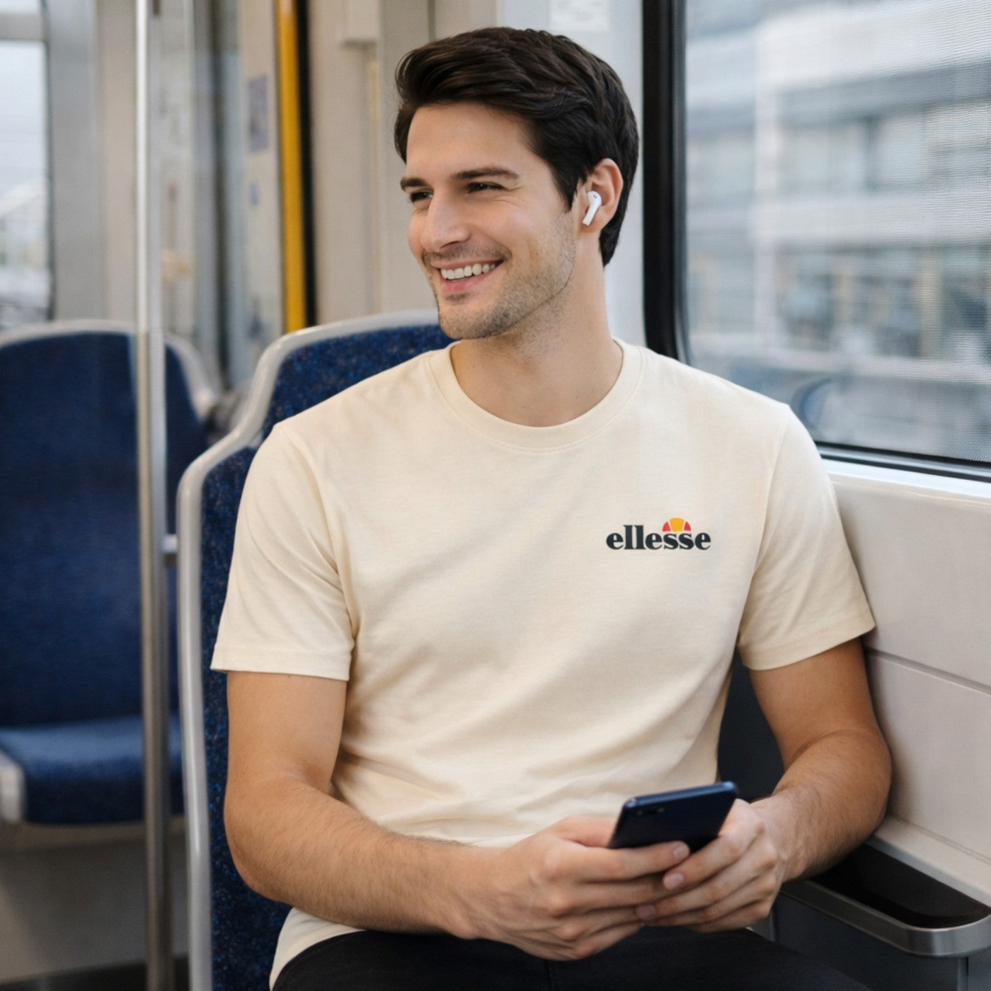 T-Shirt Manches Courtes Ellesse Homme - Ecru