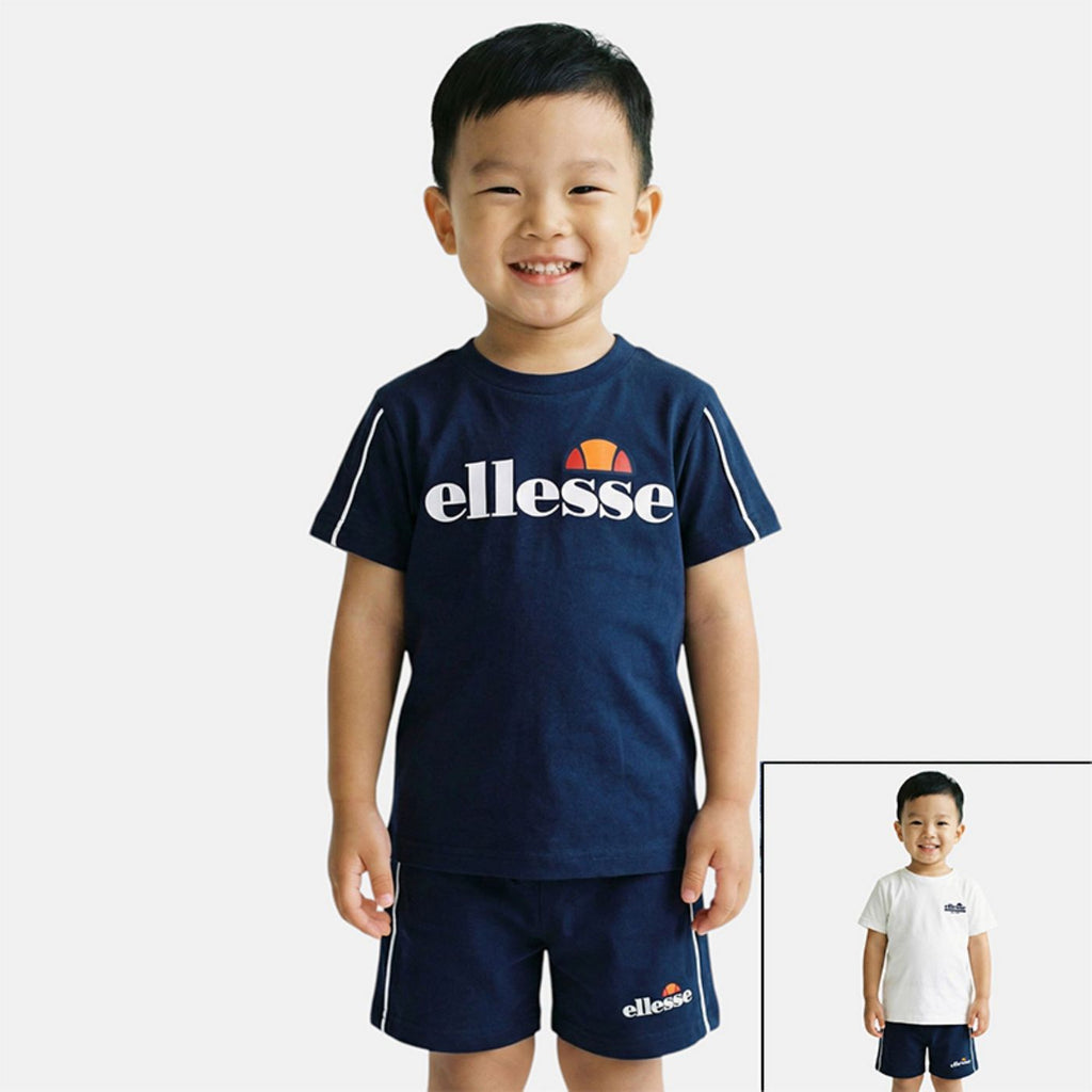 Pack of 2 Ellesse Boys' T-Shirts and Shorts - Navy/White