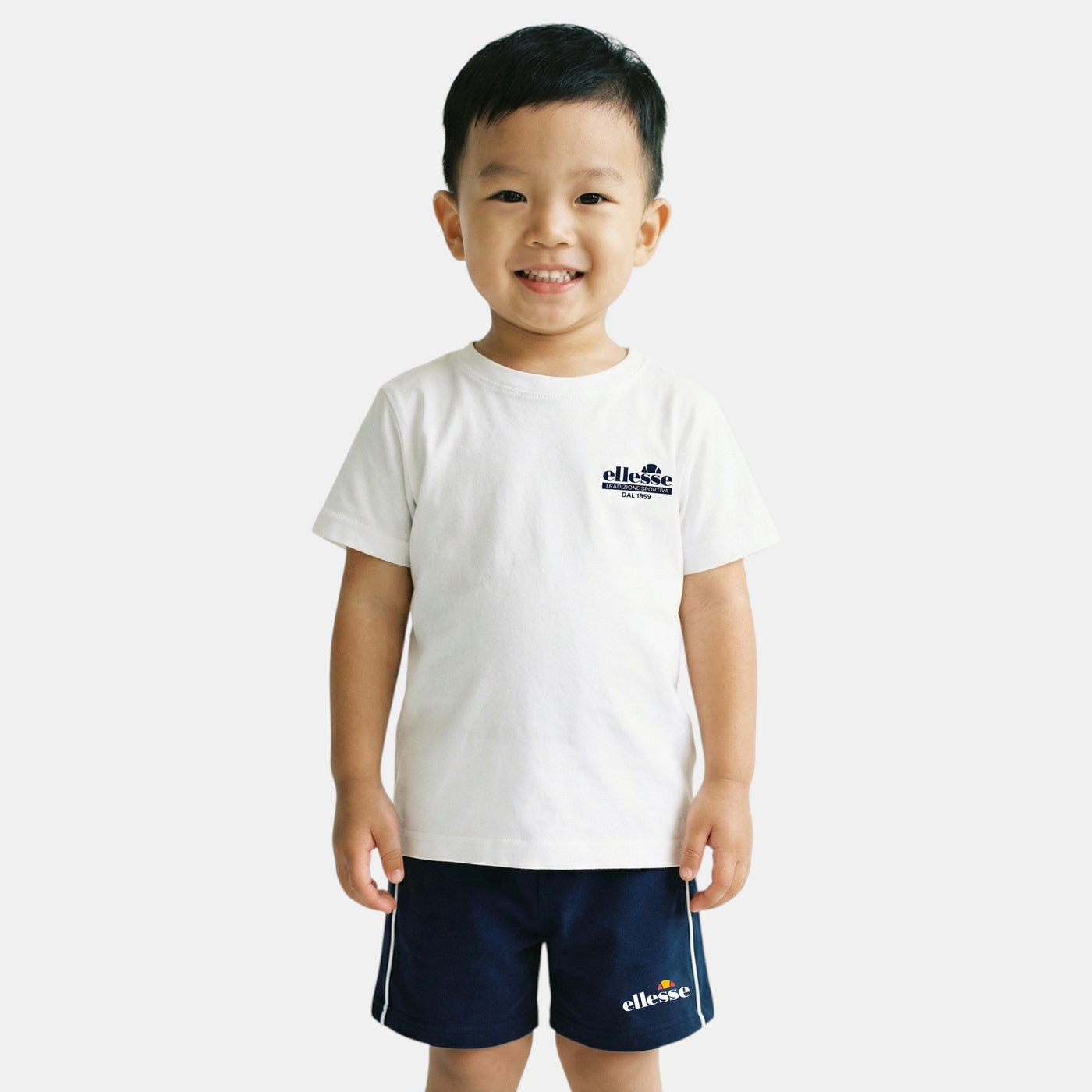 Pack of 2 Ellesse Boys' T-Shirts and Shorts - Navy/White
