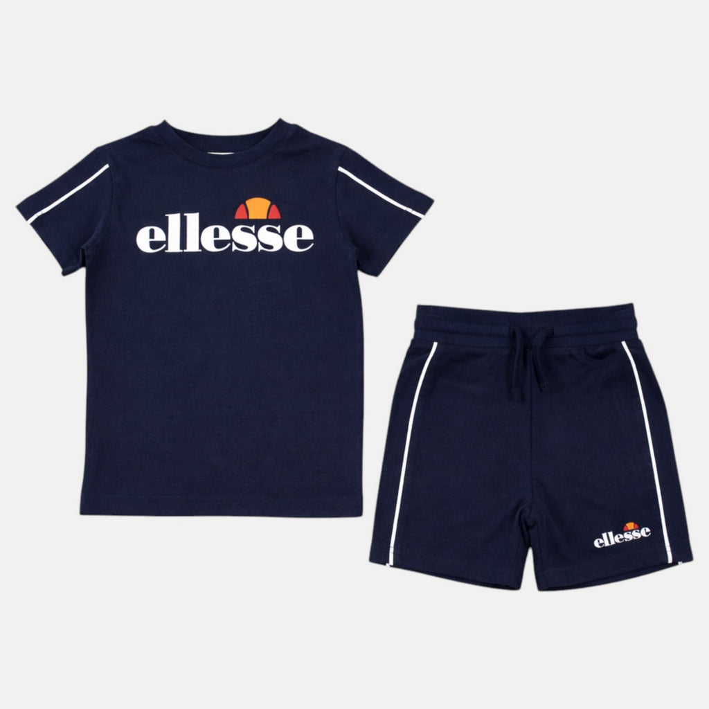 Pack of 2 Ellesse Boys' T-Shirts and Shorts - Navy/White