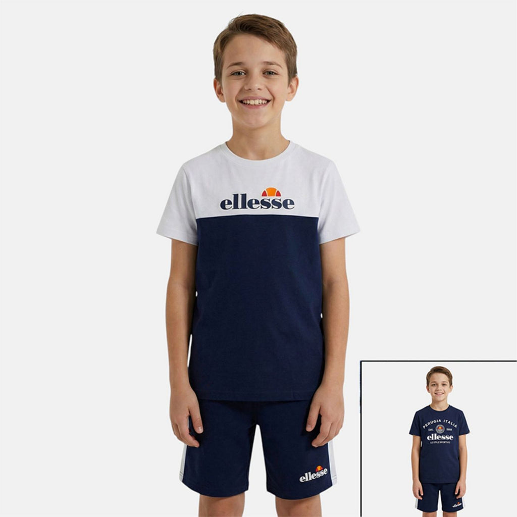 Pack of 2 Ellesse Boys' T-Shirts and Shorts - Navy