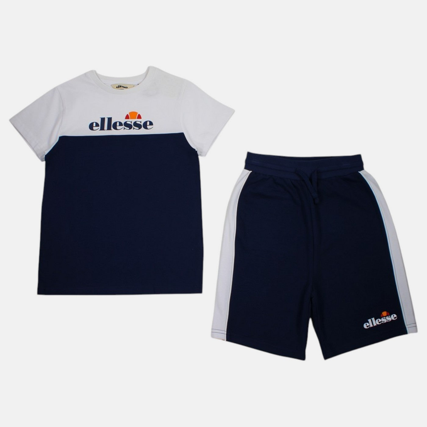 Pack de 2 Camisetas y Shorts Ellesse Niño Azul Marino