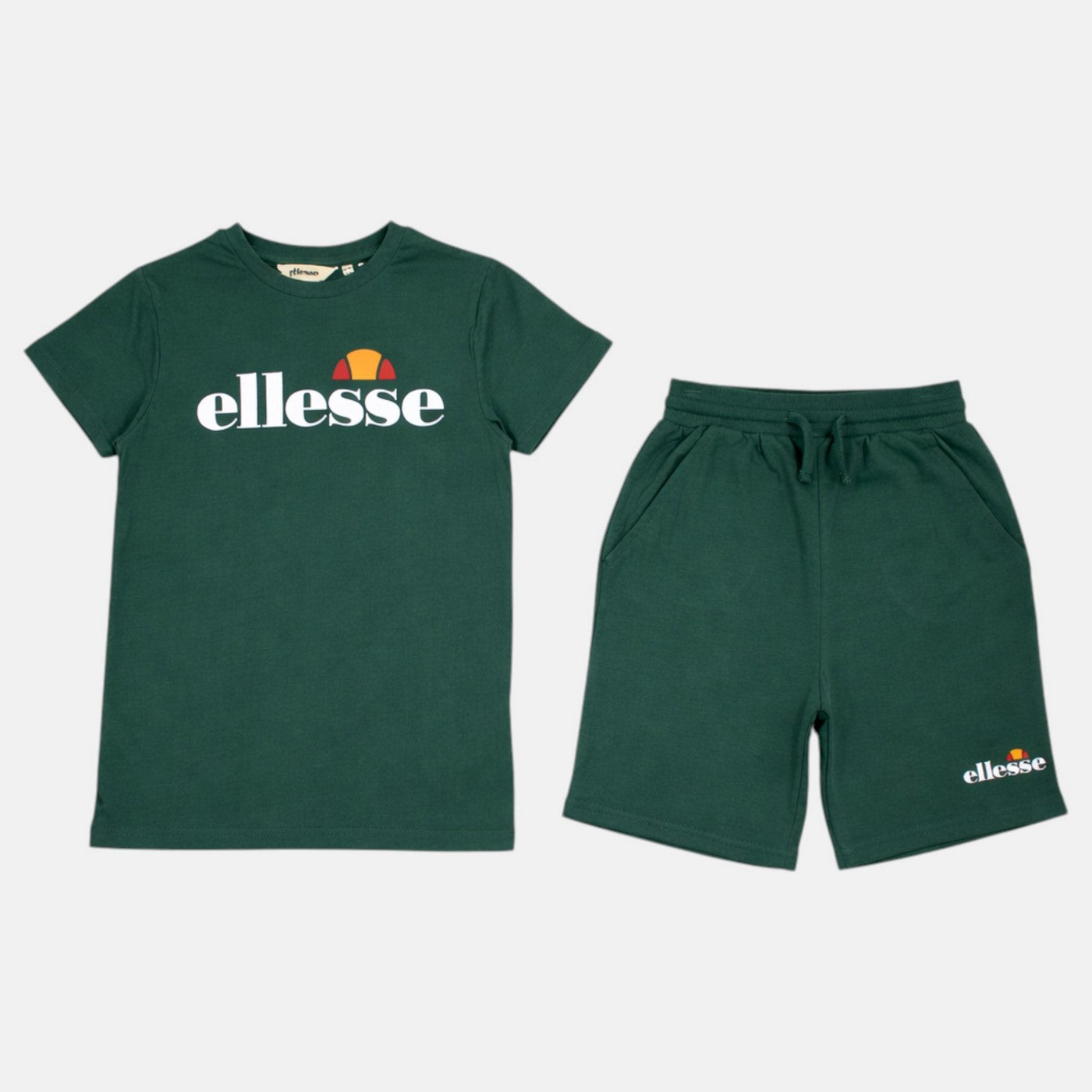 Pack de 2 Camisetas y Pantalones Cortos Ellesse Niño Blanco/Verde