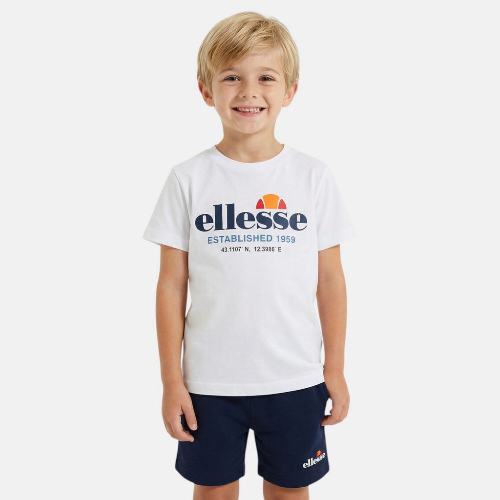 Pack of 2 Ellesse Boys' T-Shirts and Shorts - White/Navy