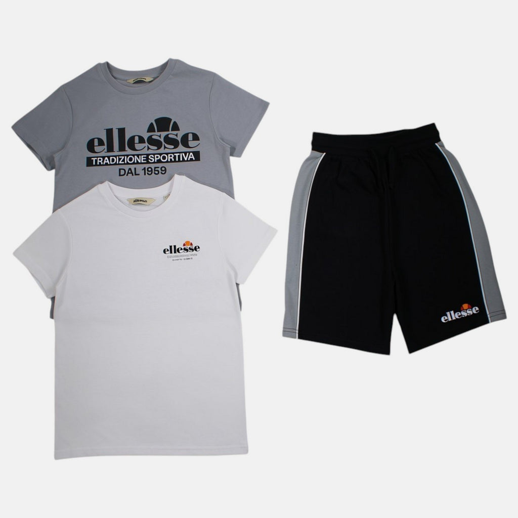 Pack De 2 T-Shirts Et Short Ellesse Garcon - Gris/Blanc