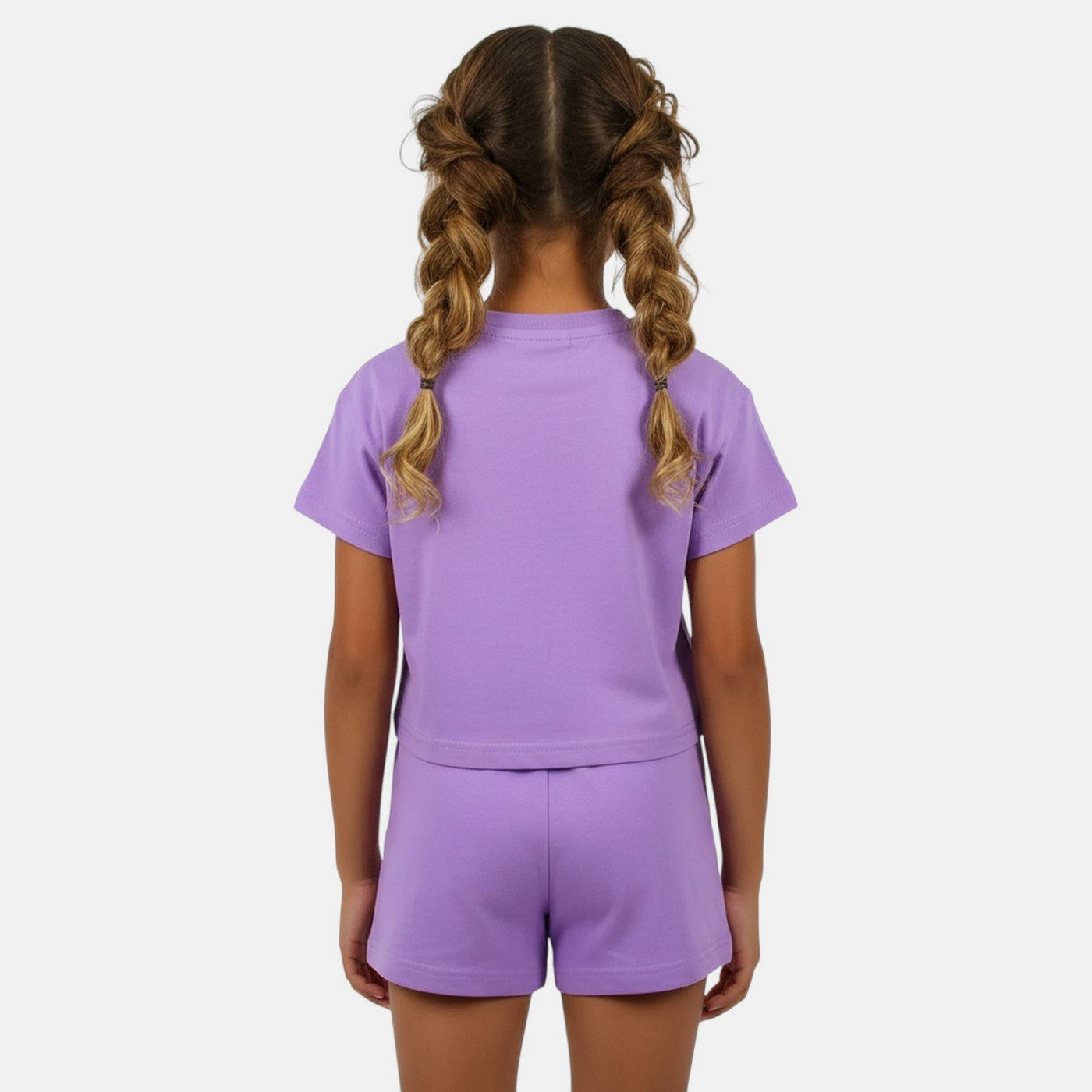 Pack Of 2 Ellesse Girls' T-Shirts And Shorts - Purple/White