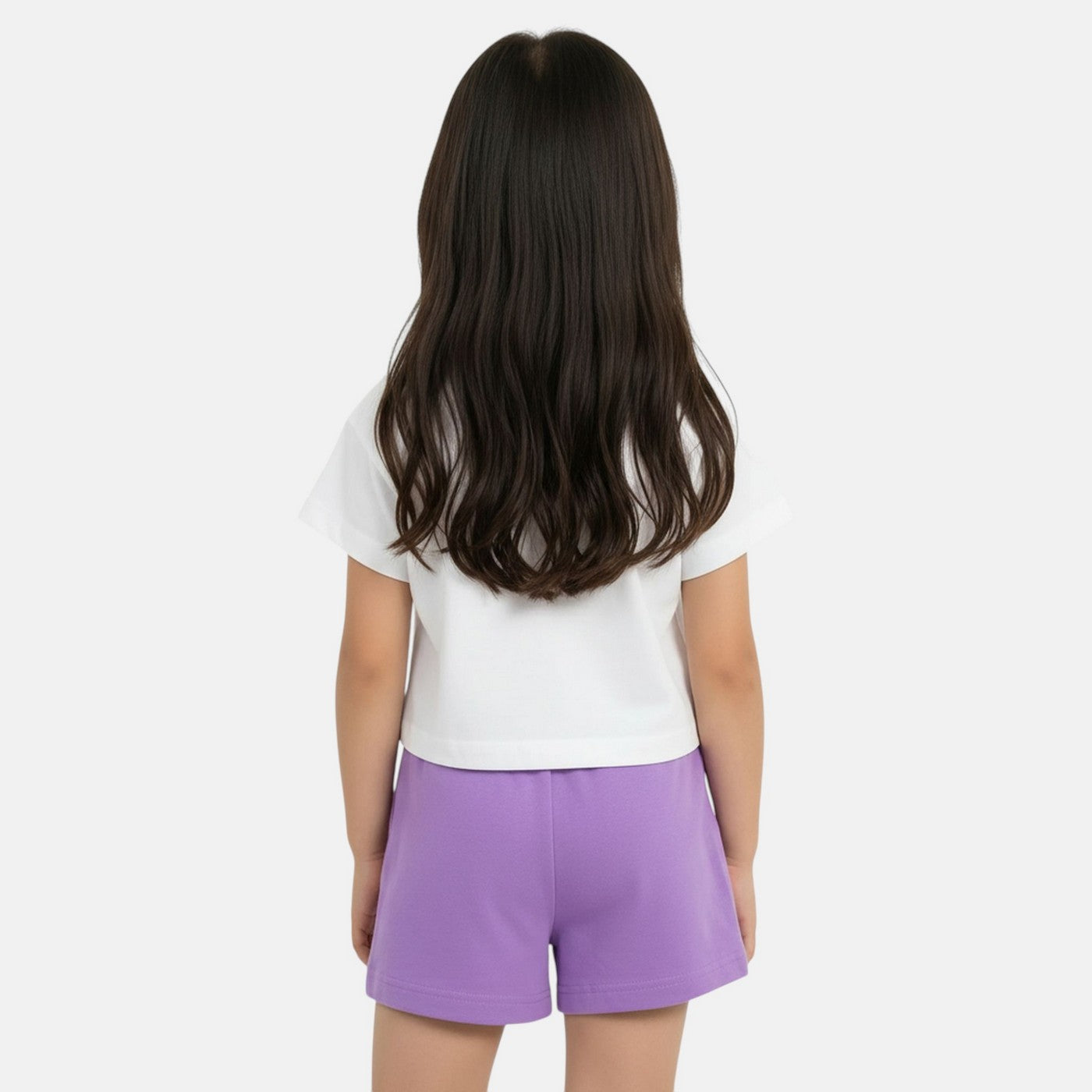 Pack de 2 camisetas y pantalones cortos Ellesse Niña - Morado/Blanco