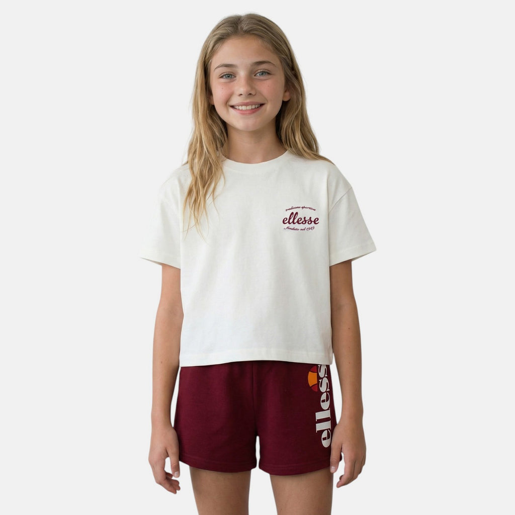 Pack Of 2 Ellesse Girls' T-Shirts And Shorts - Pink/White