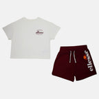 Pack Of 2 Ellesse Girls' T-Shirts And Shorts - Pink/White