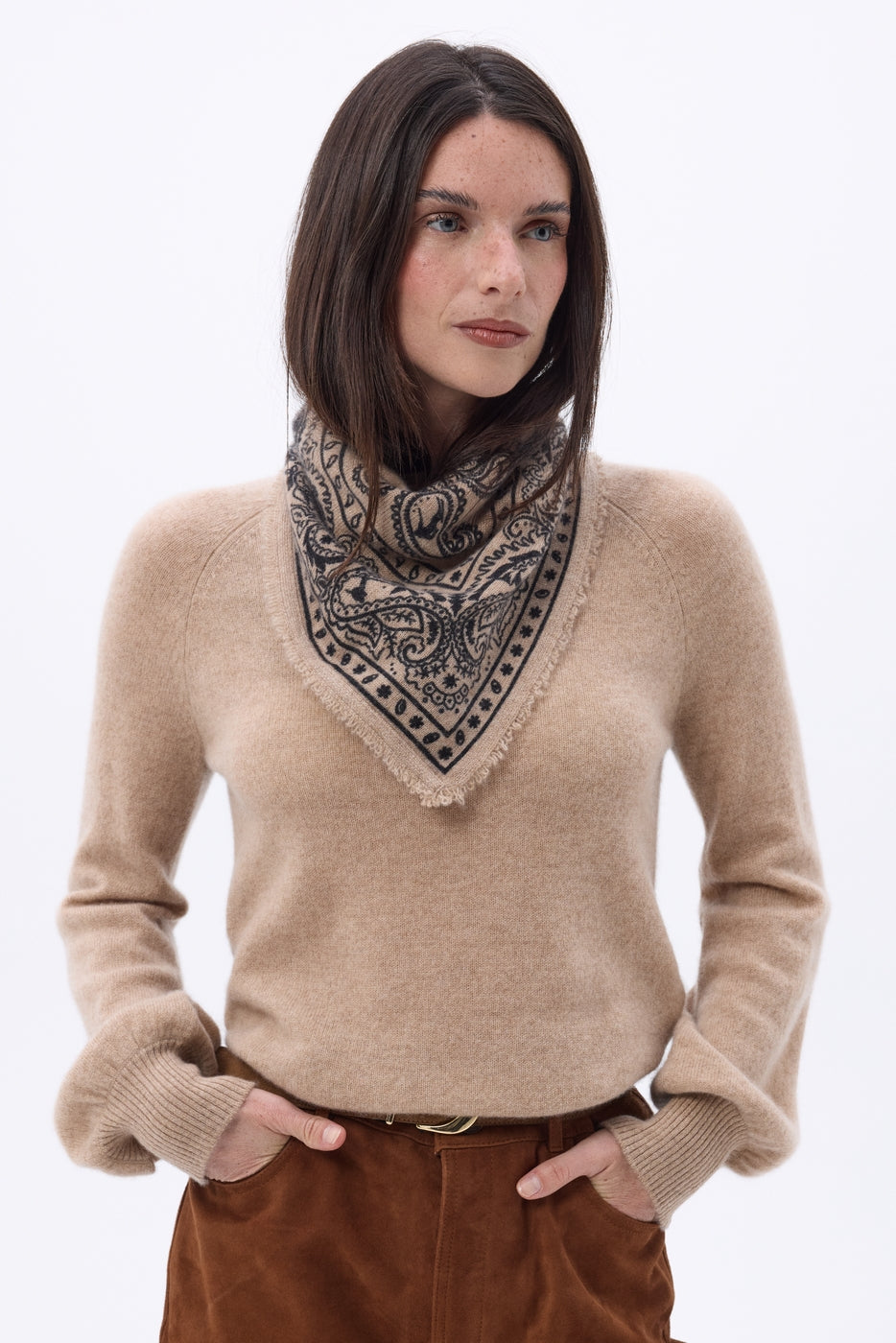 Petit Bandana Ski - Beige Creme - Femme