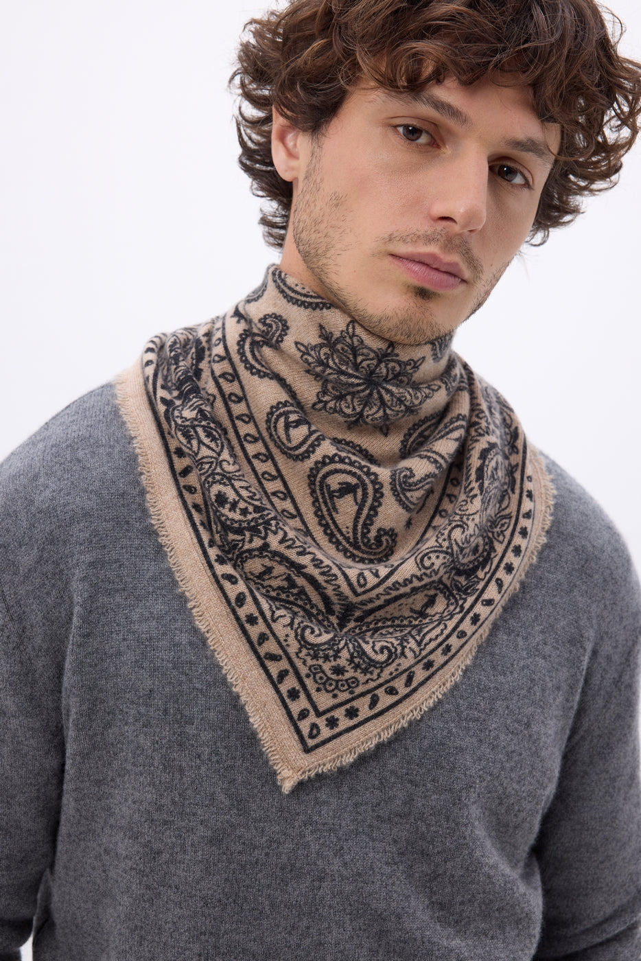 Small Ski Bandana - Beige Cream - Men