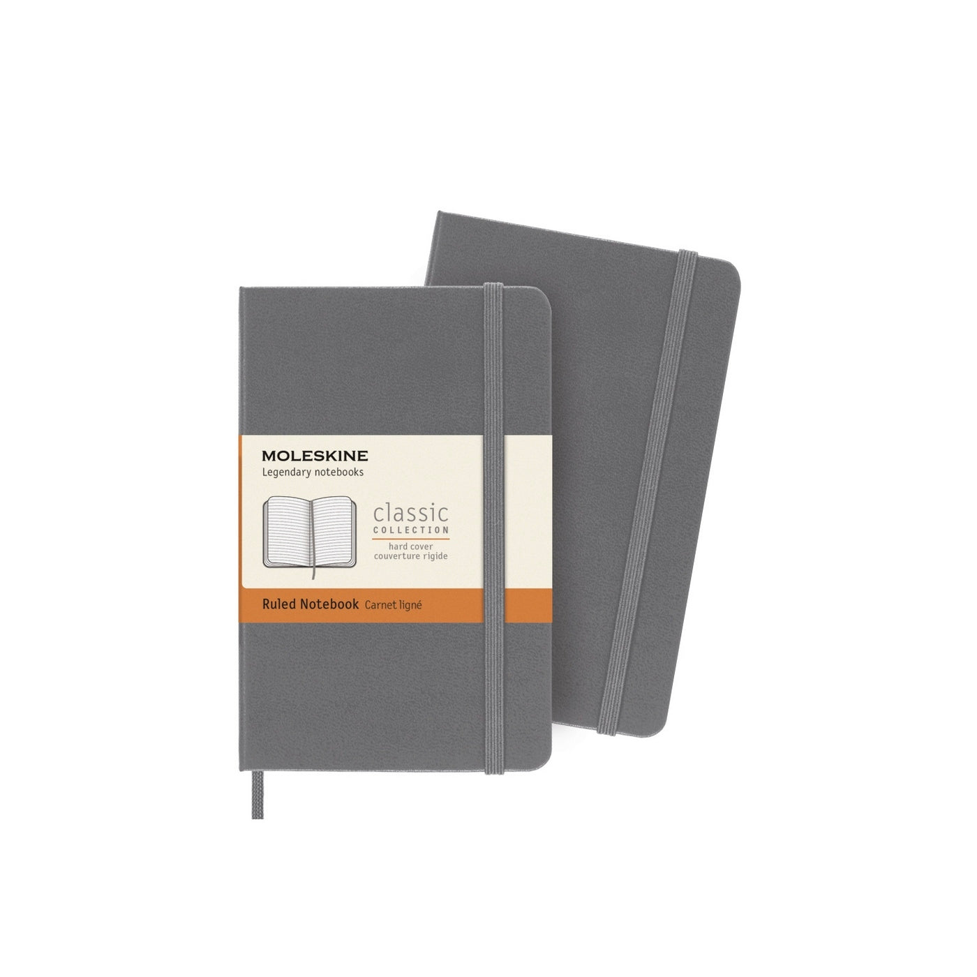 Cuaderno clásico Pocket 9X14 - Páginas rayadas - Gris pizarra