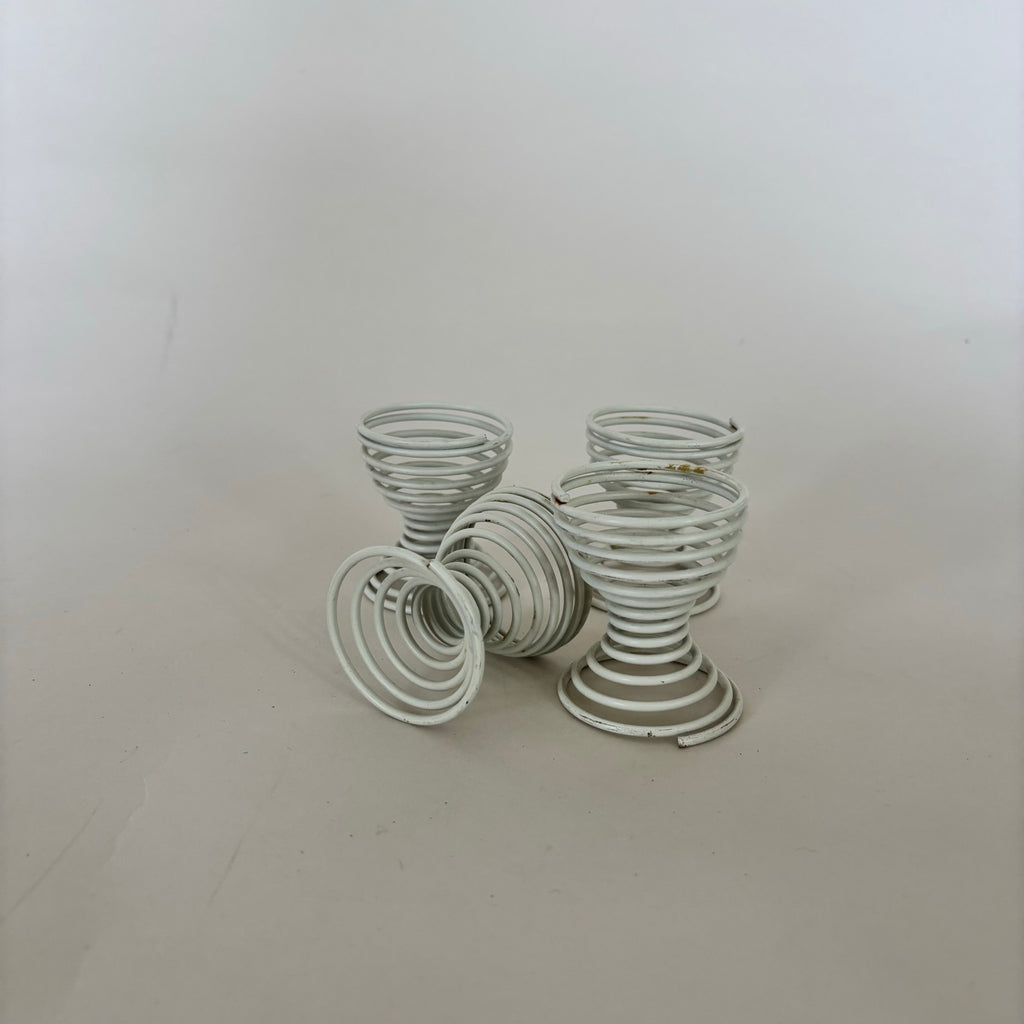 Juego de 4 Hueveras Espiral Blancas