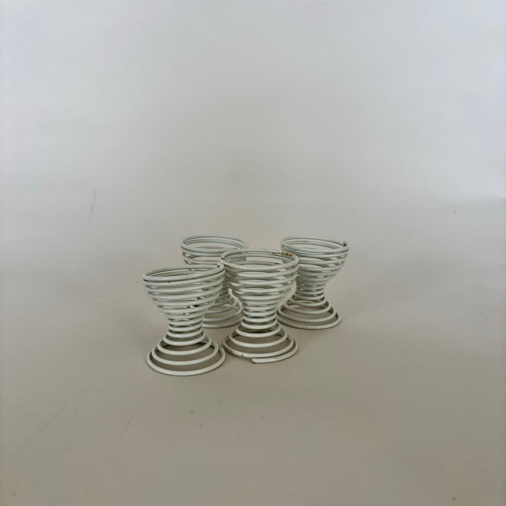 Juego de 4 Hueveras Espiral Blancas