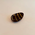 Coupelle En Céramique Noire Et Jaune Vintage