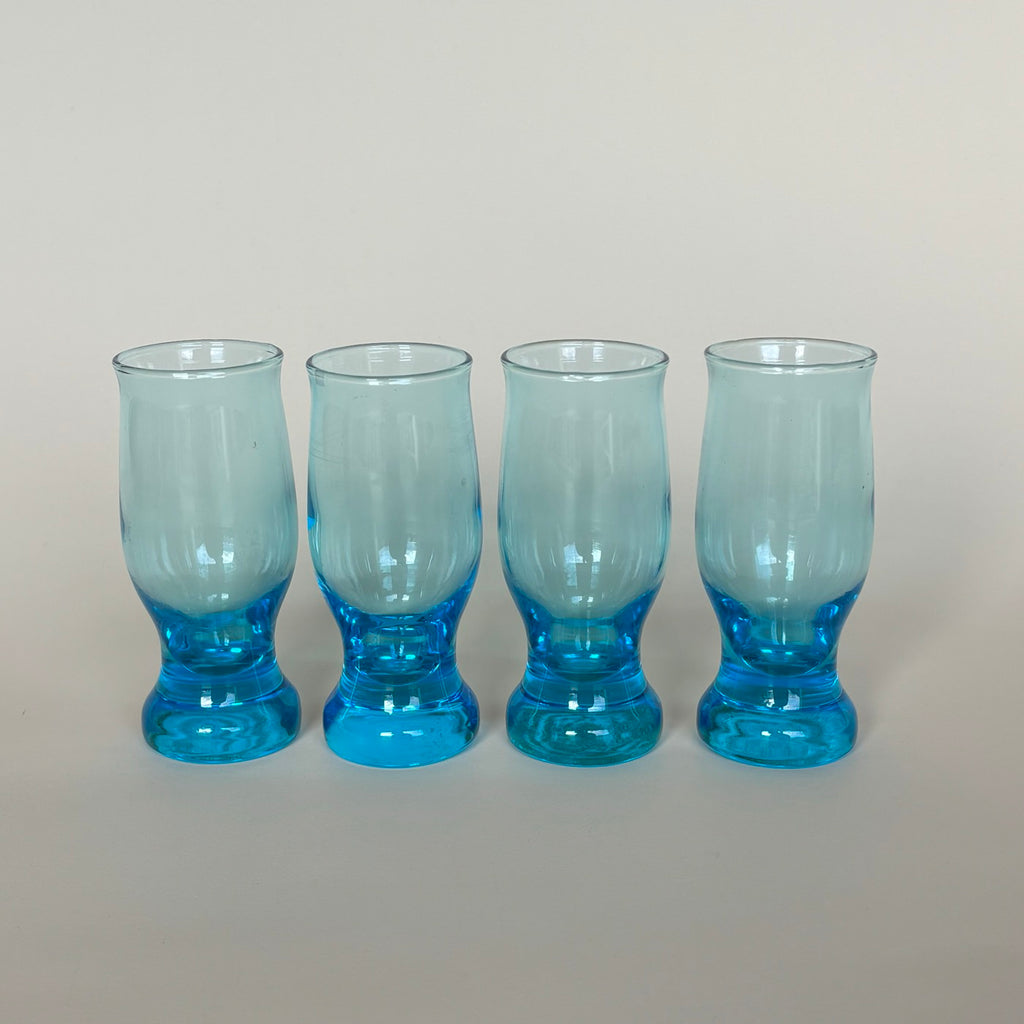 Juego De 4 Vasos Pequeños Azules