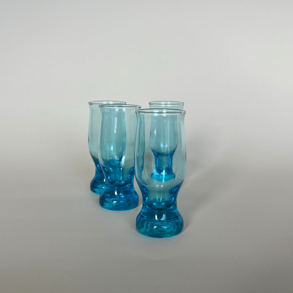 Juego De 4 Vasos Pequeños Azules