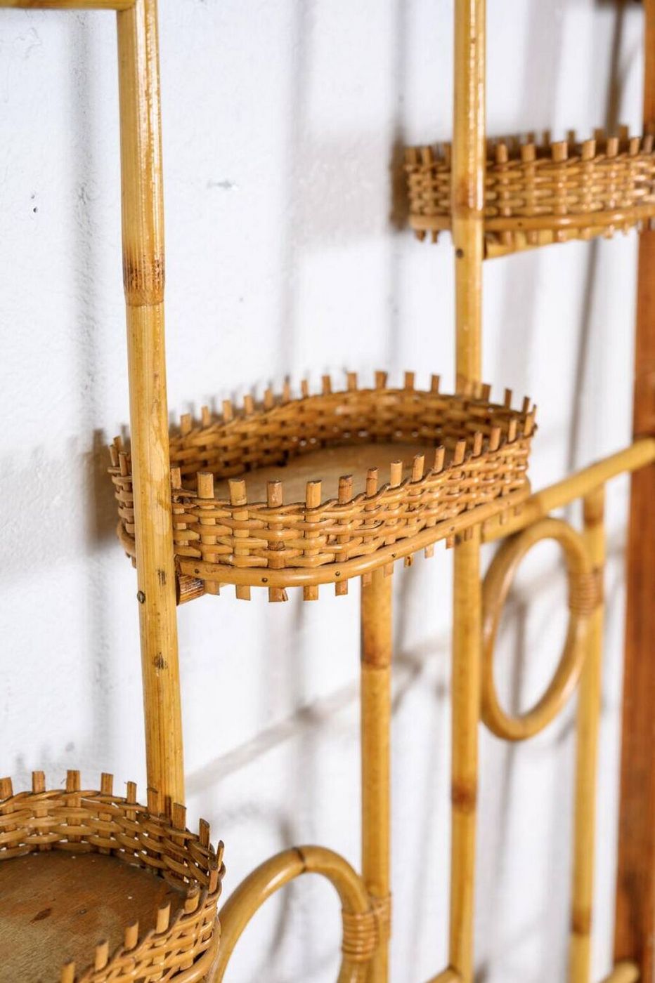 Biombo De Bambú Y Madera - Madera