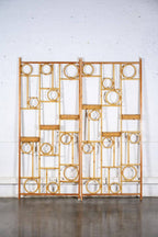 Biombo De Bambú Y Madera - Madera