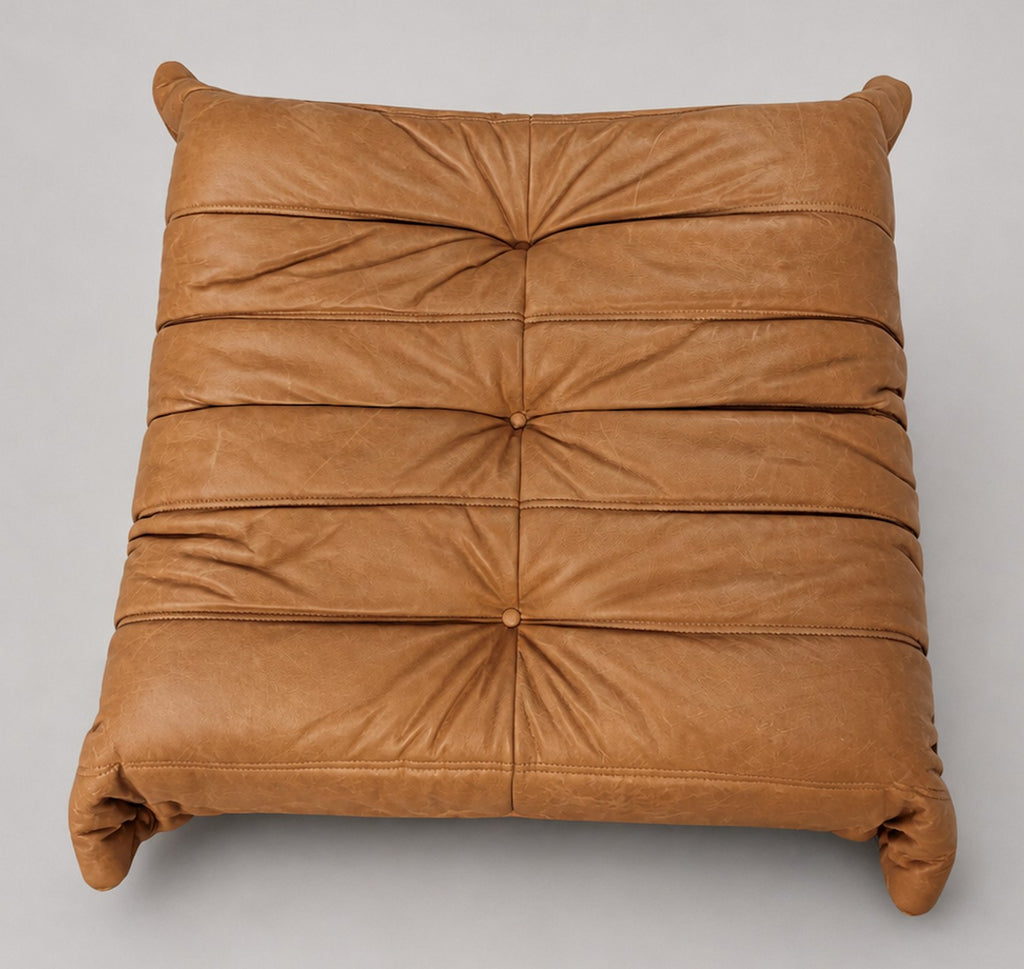 "Togo" Leather Pouffe