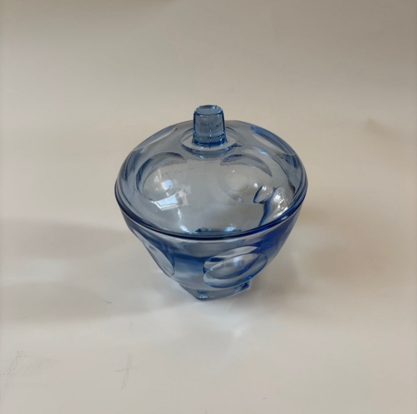 Bote De Cristal Azul