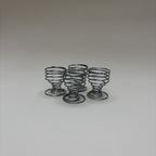 Set De 4 Hueveras De Acero Inoxidable