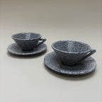 Tazas Moteadas Con Platillos