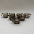 Set of 7 Brown Arcoroc Cups