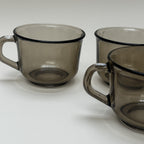 Set of 7 Brown Arcoroc Cups