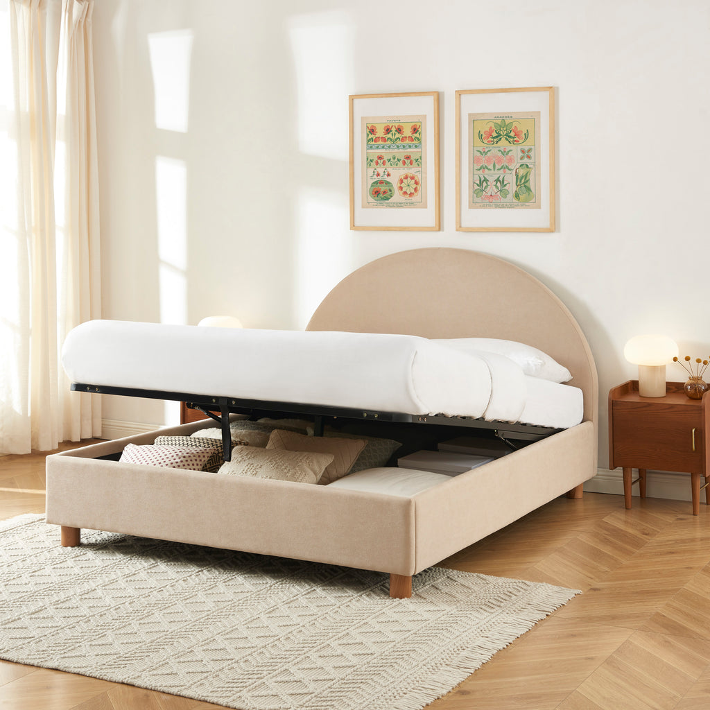 Taijo - Bed - Velvet - Sand Beige