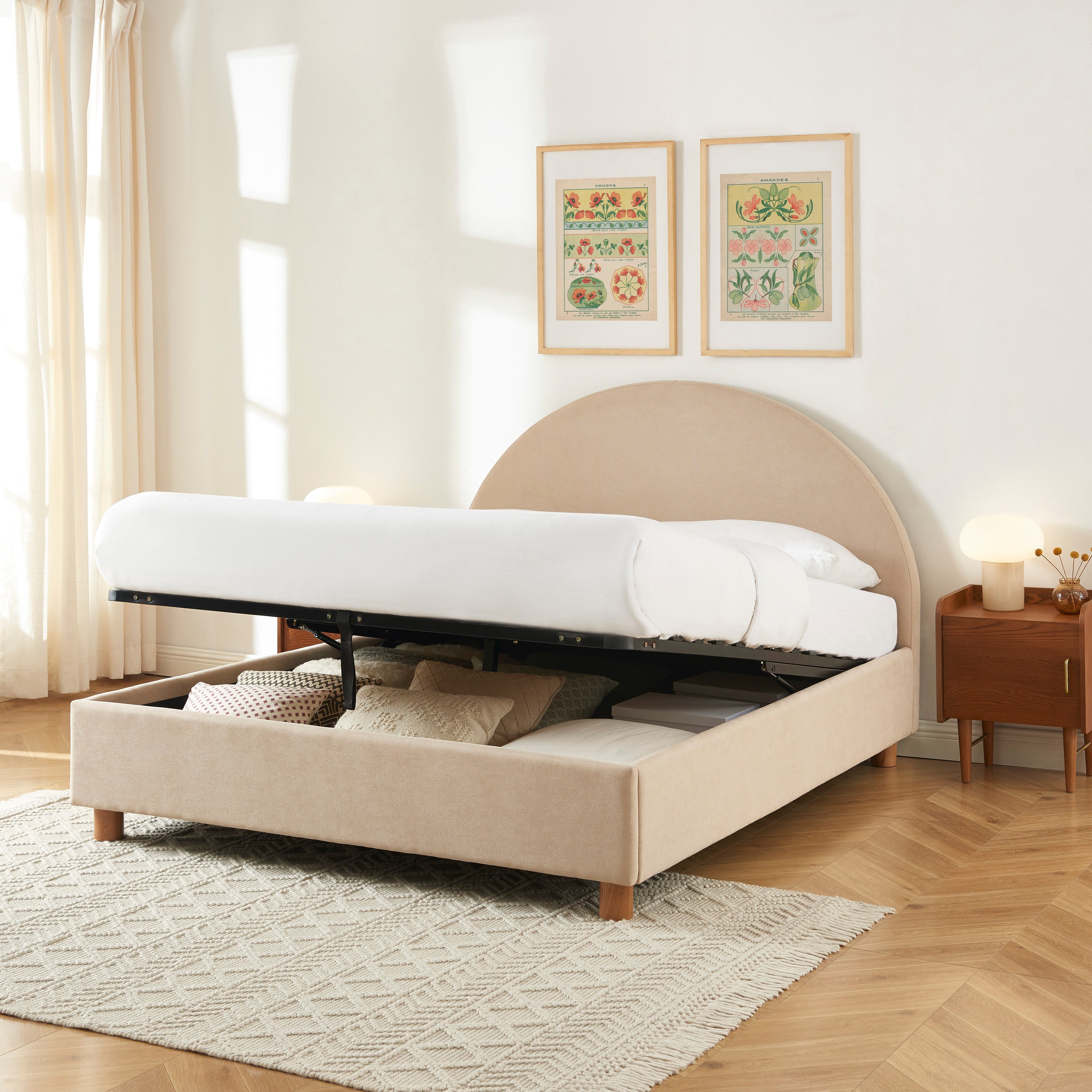 Taijo - Bed - Velvet - Sand Beige