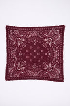 BANDANA/SMALL ANGY/BODYBURGUNDY  PRINT WHITE-M-54*54CM