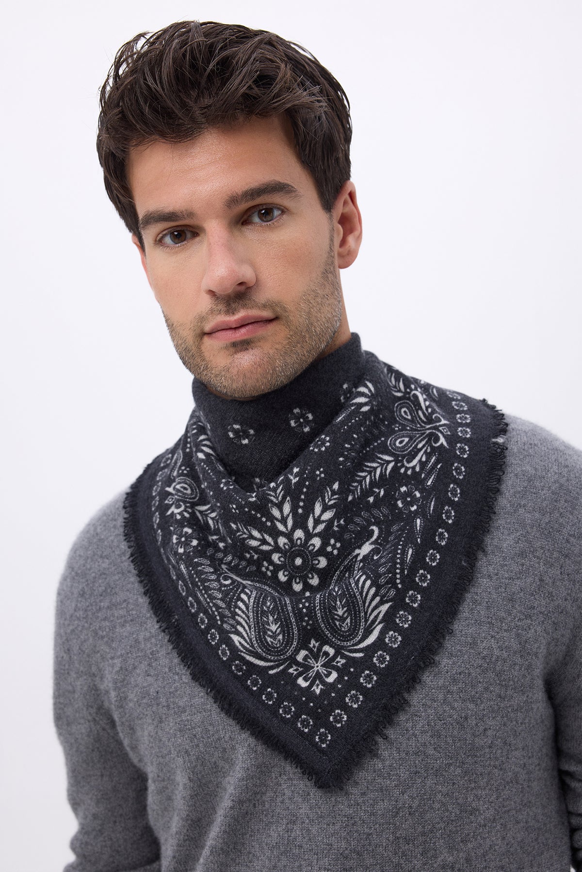 Small Angy Bandana - Black White - Men