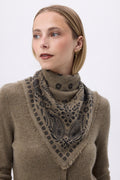 Small Angy Bandana - Khaki Green Black - Women