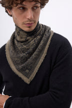 Piccolo bandana Apollon - Cachi mélange - Uomo - 100% cashmere