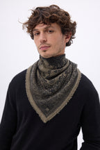 Piccolo bandana Apollon - Cachi mélange - Uomo - 100% cashmere