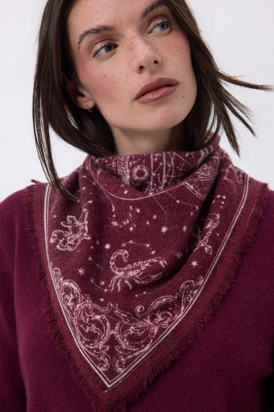 Petit Bandana Astral - Bordeaux - Femme