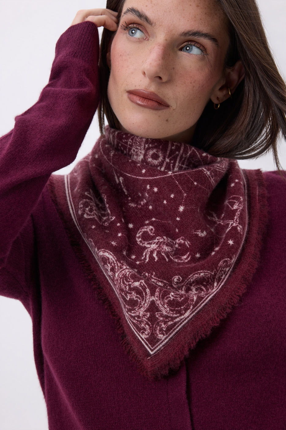 Petit Bandana Astral - Bordeaux - Femme