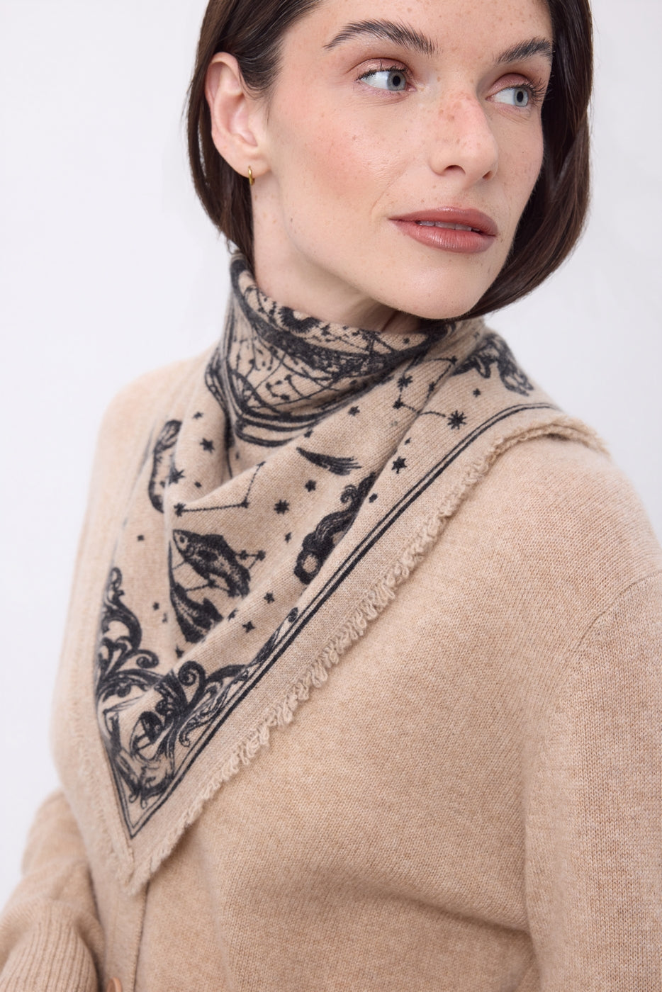 Petit Bandana Astral - Beige Creme - Femme