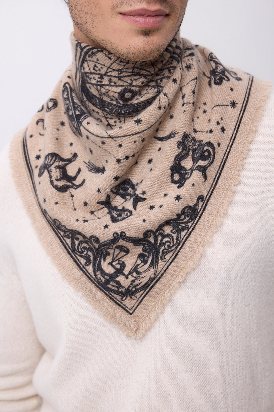 Petit Bandana Astral - Beige Creme - Homme