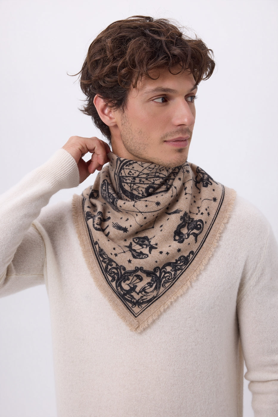 Petit Bandana Astral - Beige Creme - Homme